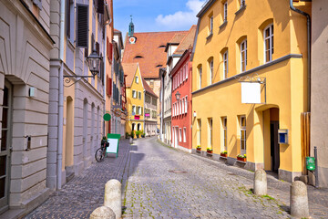 Ansbach. Old town of Ansbach picturesque cobbled street view