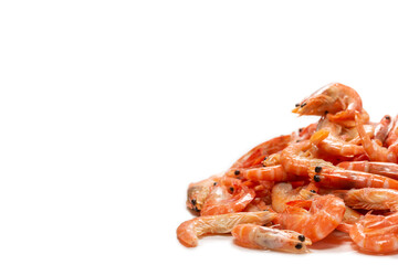 Shrimps isolated on a white background.