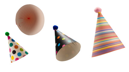 Colorful birthday cap isolated on white