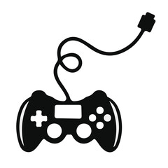 Game Controller Silhouette Illustration on White Background Flat Icon © adnan