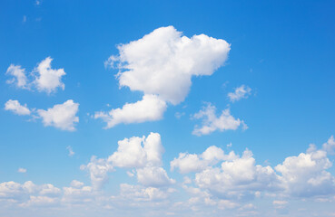Beautiful blue sky on a sunny afternoon at the sea