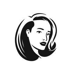 Logo face woman. Beauty salon, spa, cosmetics symbol vector illustration