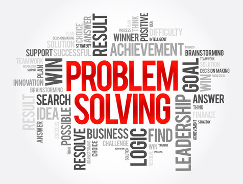 Problem Solving word cloud collage, business concept background