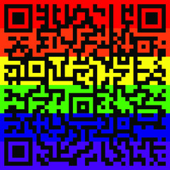New LGBTQ+,  Vector QR Code for LGBTQ+, Pride symbol.
