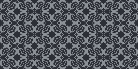 Decorative background pattern of geometric elements on a gray background. Seamless pattern, texture. Vector image