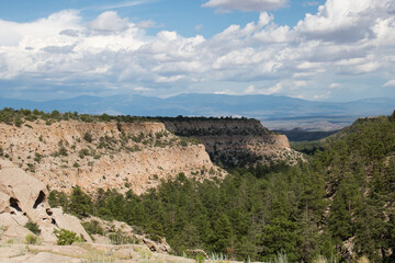 Fototapeta premium Panoramic View. Scenic view of the canyon near Los Alamos, New Mexico.