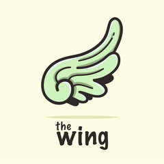hand drawn logo wing