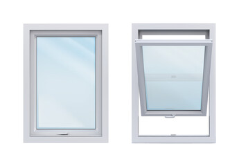 white windows on white background vector illustration