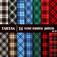 Set Tartan Seamless Pattern. - 429023037