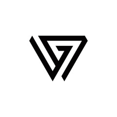 w g wg gw initial logo design vector symbol graphic idea creative