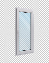 White narrow window in side view on a transparent background. vector illustration