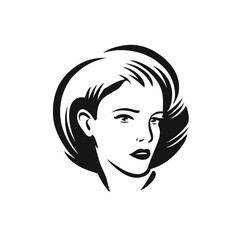 Face woman logo. Beauty salon, spa, fashion symbol vector illustration