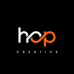 HOP Letter Initial Logo Design Template Vector Illustration