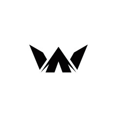 w initial mountain and crown logo design vector symbol graphic idea creative