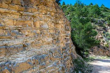 Very curious geological formation called anticline, in Sot de Chera, Valencia (Spain).