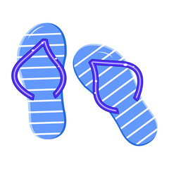 Summer flip-flops. Beach shoes. Vector illustration