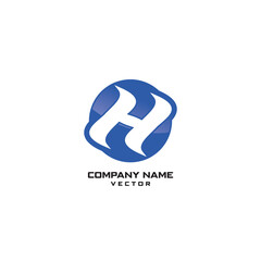 Abstract H Symbol Company Logo Design