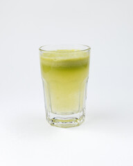 a glass of apple fresh on a white background