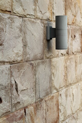 Lamps on concrete wall texture background.