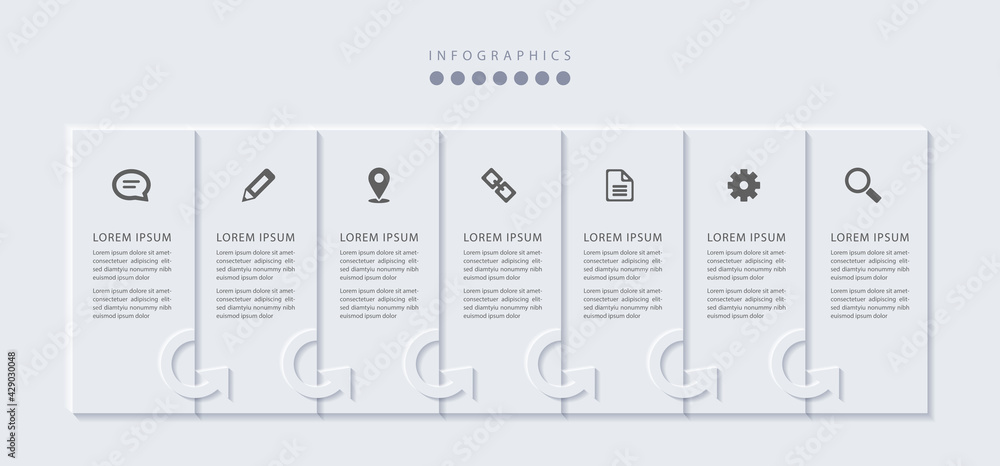 Wall mural vector elegant simple refined style infographic design ui template labels and icons