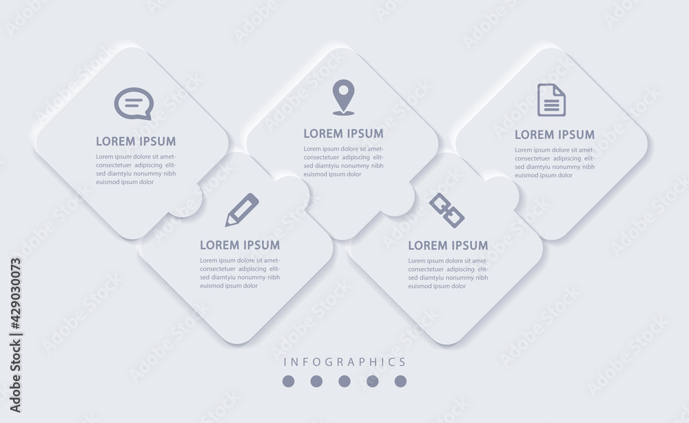 Wall mural vector elegant simple refined style infographic design ui template labels and icons