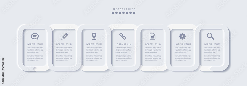 Wall mural vector elegant simple refined style infographic design ui template spiral round cross labels and ico