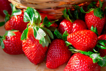strawberries in a basket