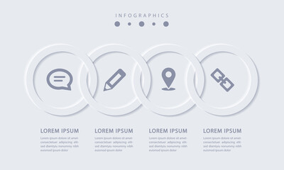 Vector elegant simple refined style infographic design UI template spiral round cross labels and icons