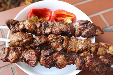shish kebab on the grill