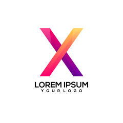 Letter X Logo Colorful Illustration Vector Design