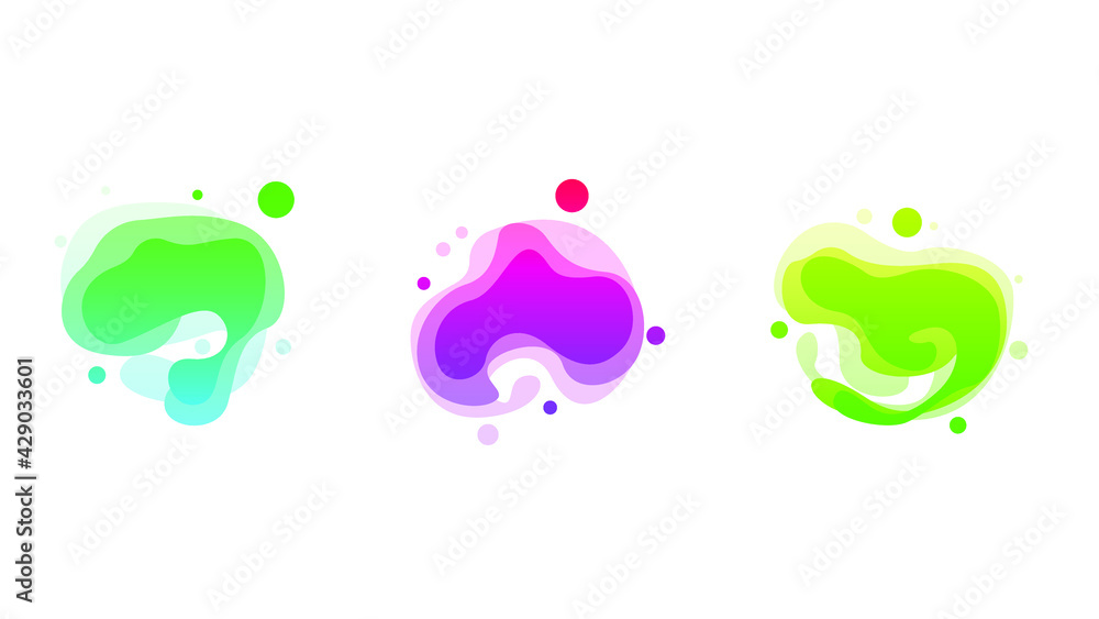 Aufkleber abstract set liquid color collection geometric shapes fluid gradient dynamic elements banner logo ve