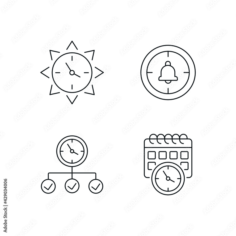 Poster time management linear icon. support service. thin line customizable illustration. contour symbol. v