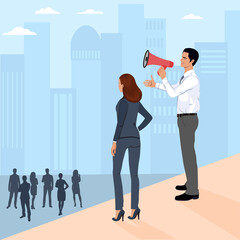 A team of businessmen. Illustration for websites, business advertising design.