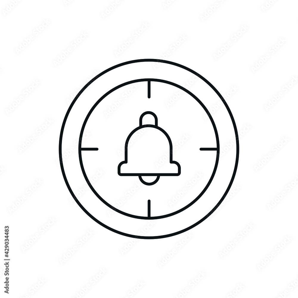 Poster signal on the clock linear icon. time management. thin line customizable illustration. contour symbo