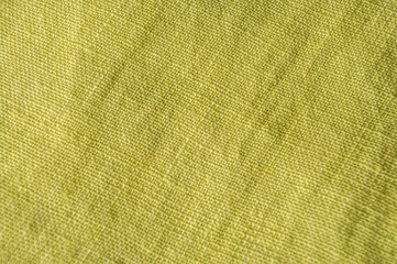 Textured Yellow Linen Background, Ntural Fabric Textile, Folded Wrinkled Surface Cotton
