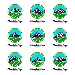 Mountain Landscape Logo Design Set