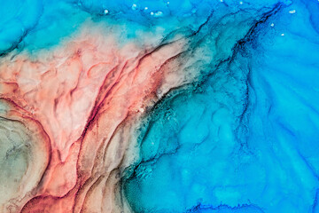 Abstract color background, hand drawn alcohol painting