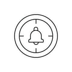 Signal on the clock linear icon. Time management. Thin line customizable illustration. Contour symbol. Vector isolated outline drawing. Editable stroke