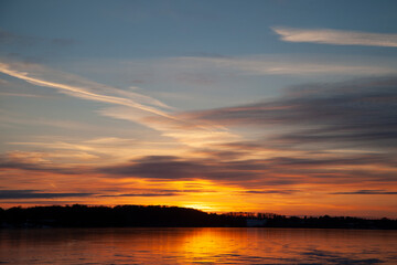 View on a  beautiful lake in denmark scandinavia