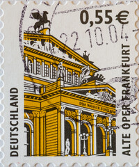 GERMANY - CIRCA 2002  a postage stamp from Germany, showing sights in Germany. Old Opera Frankfurt