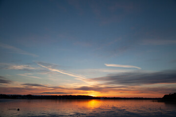 Obraz premium View on a beautiful lake in denmark scandinavia