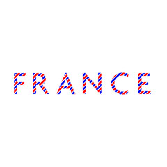 Obraz premium The custom poster for your design. Creative typography. drawn greeting card with text France. Tourism and travel.