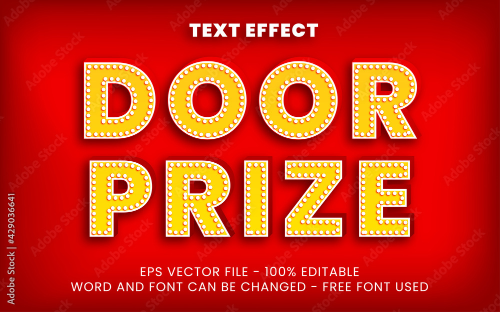 Poster 3d editable text effect with bulb light. 3d graphic style effect editable, free font used.