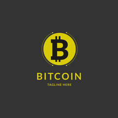 Bitcoin logo concept. Cryptocurrency sigh. Digital money. Blockchain, finance symbol. Vector illustration.