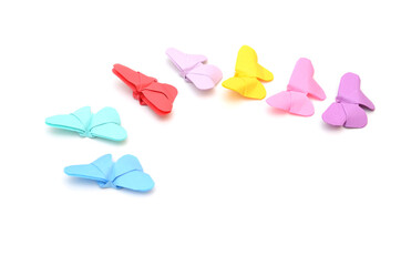 Colorful butterfly origami in follow