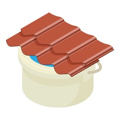 Roofing icon. Isometric illustration of roofing vector icon for web