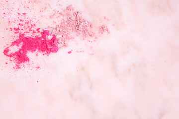 Obraz premium Cosmetics and beauty products on a pink marble table