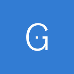 letter G futuristic text in thin stroke with empty space