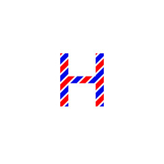 Obraz premium text letter H for design color red and blue flag of France. Creative typography. greeting card, editable vector. Tourism and travel.