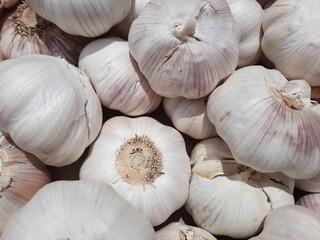 Close up of garlic in a basket